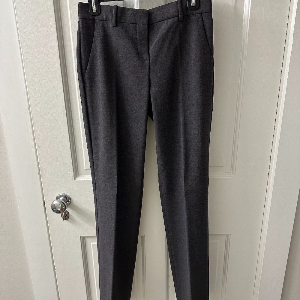 Theory Wool Suiting Trouser - Charcoal, Straight-leg, Size 2